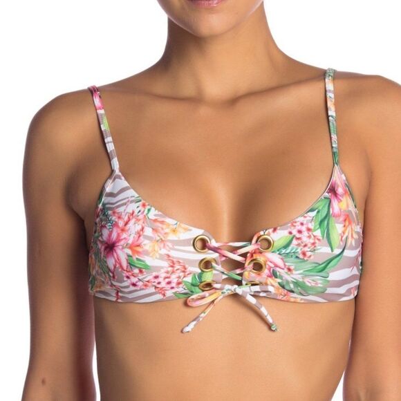 L*Space Swim JOAQUIN Lace-Up  Bikini Top - Picture 1 of 11